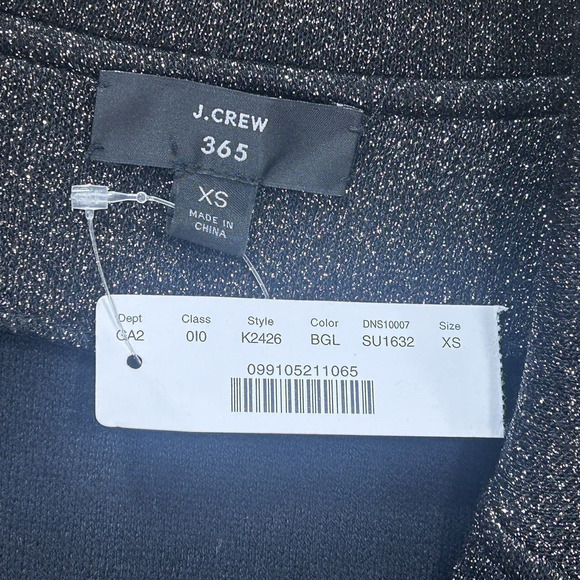 J. Crew 365 XS Sparkly Black Gold Sophie Open Front Sweater Blazer K2426 Party - Picture 3 of 12